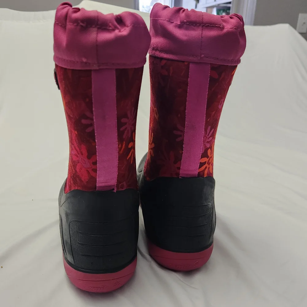 Kamik Stormin 2 Pentaswirl Waterproof‎ Insulated Snow Boots Size 4 Pink Floral